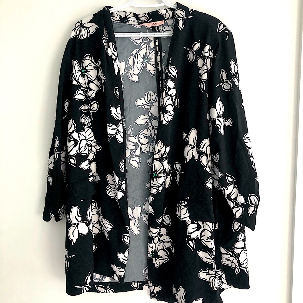 Addition Elle Plus Size Floral Blazer In 2X